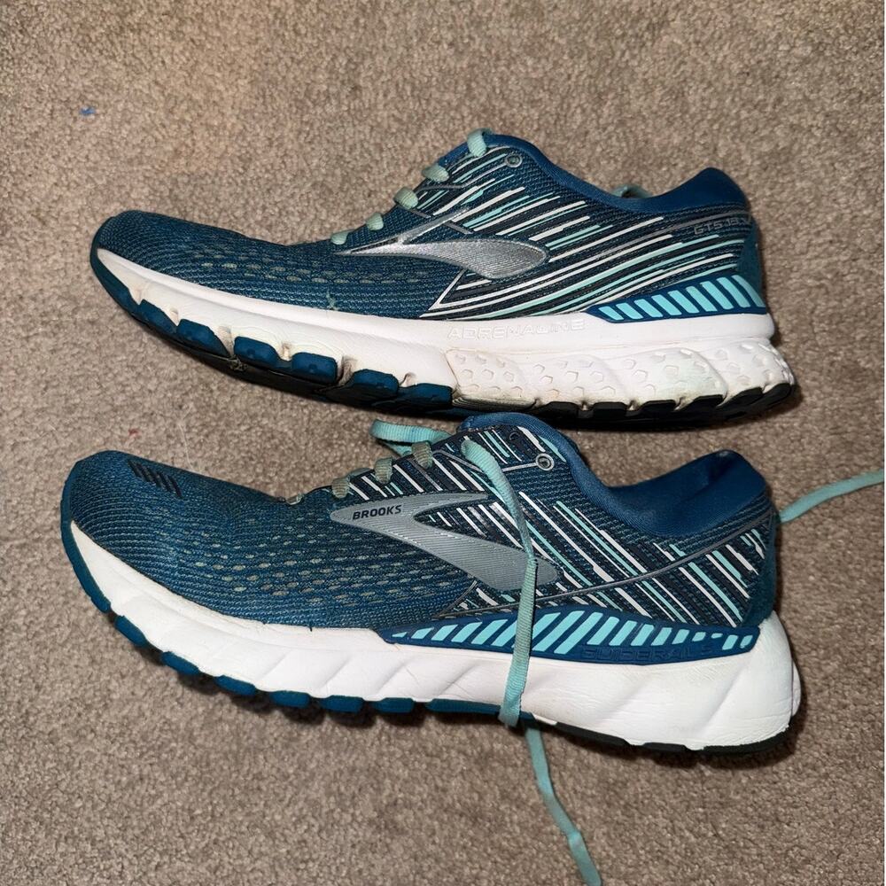 Brooks Women's Adrenaline GTS 19 Running Sneaker Blue/Aqua size 9 - Picture 4 of 9